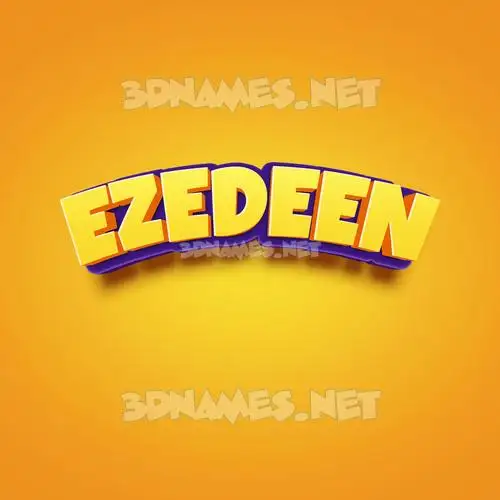 ezedeen in Orange Toon style - 3D name wallpaper