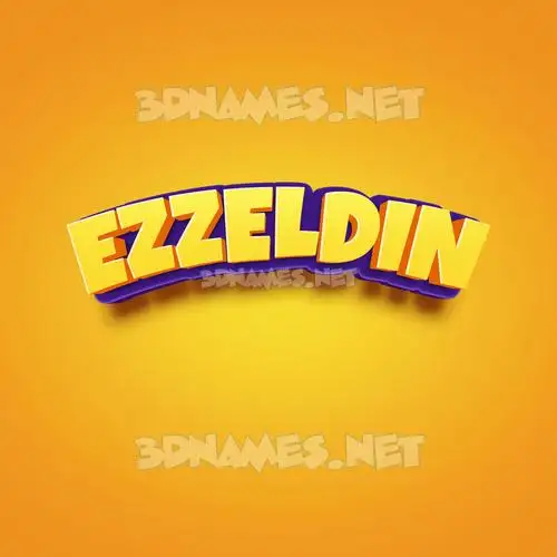 ezzeldin in Orange Toon style - 3D name wallpaper