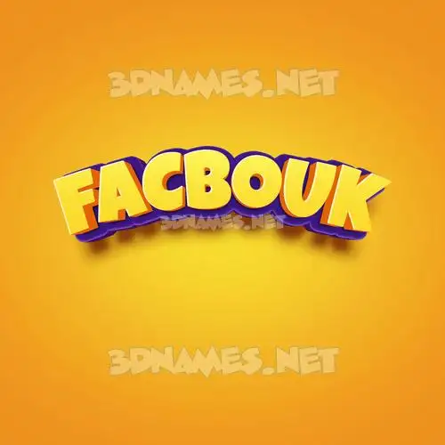 facbouk in Orange Toon style - 3D name wallpaper facbouk in Orange Toon style - 3D name wallpaper