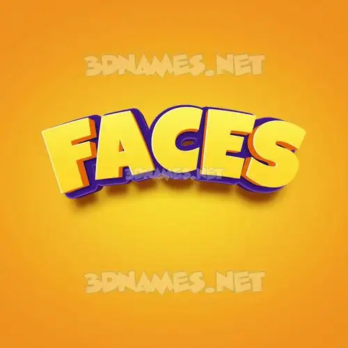 faces in Orange Toon style - 3D name wallpaper faces in Orange Toon style - 3D name wallpaper