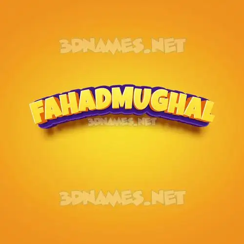 fahadmughal in Orange Toon style - 3D name wallpaper