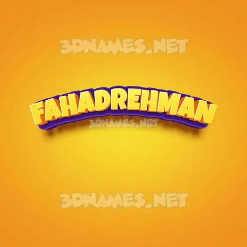 fahadrehman in Orange Toon style - 3D name wallpaper fahadrehman in Orange Toon style - 3D name wallpaper
