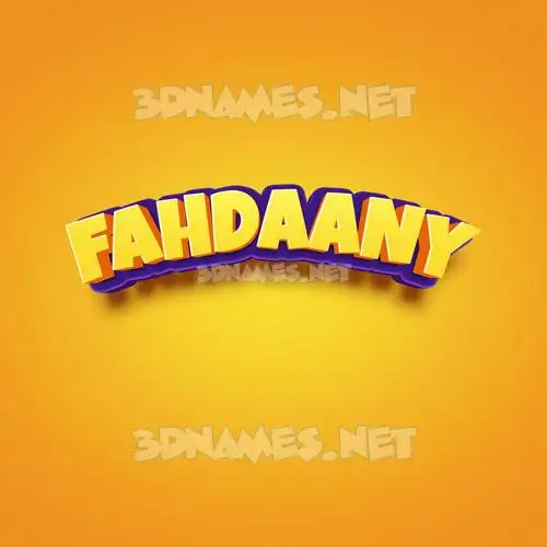 fahdaany in Orange Toon style - 3D name wallpaper