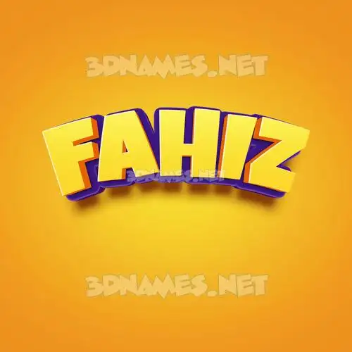 fahiz in Orange Toon style - 3D name wallpaper