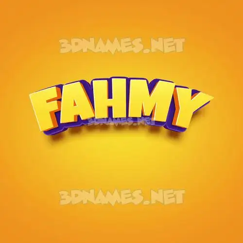fahmy in Orange Toon style - 3D name wallpaper