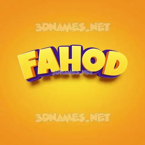 fahod in Orange Toon style - 3D name wallpaper