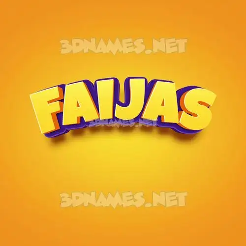 faijas in Orange Toon style - 3D name wallpaper