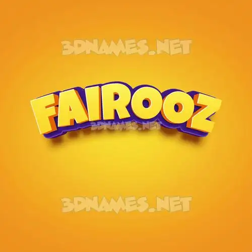 fairooz in Orange Toon style - 3D name wallpaper