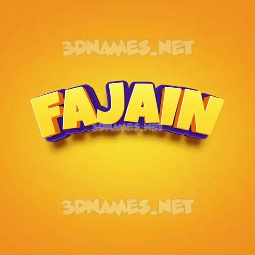 fajain in Orange Toon style - 3D name wallpaper fajain in Orange Toon style - 3D name wallpaper