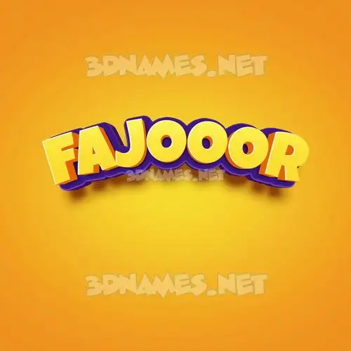 fajooor in Orange Toon style - 3D name wallpaper fajooor in Orange Toon style - 3D name wallpaper