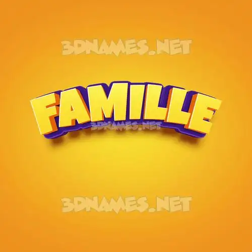 famille in Orange Toon style - 3D name wallpaper famille in Orange Toon style - 3D name wallpaper