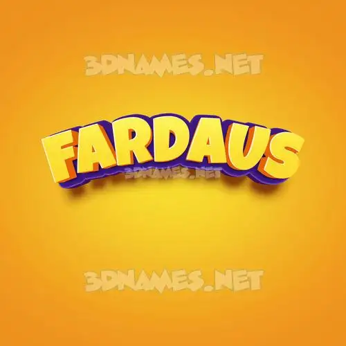 fardaus in Orange Toon style - 3D name wallpaper fardaus in Orange Toon style - 3D name wallpaper