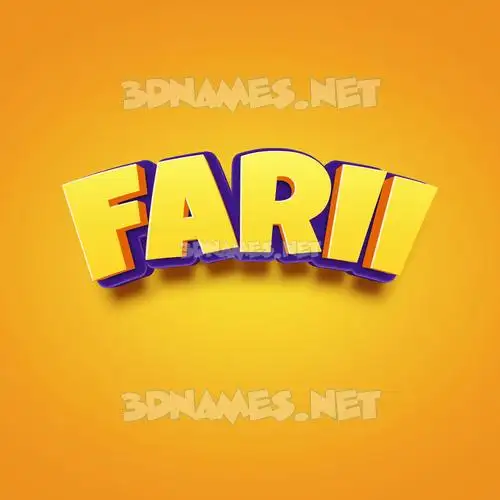 farii in Orange Toon style - 3D name wallpaper farii in Orange Toon style - 3D name wallpaper