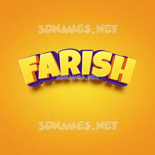farish in Orange Toon style - 3D name wallpaper