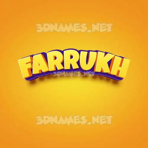 farrukh in Orange Toon style - 3D name wallpaper