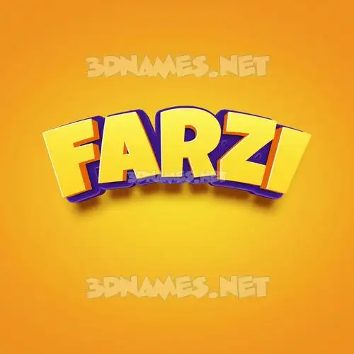 farzi in Orange Toon style - 3D name wallpaper