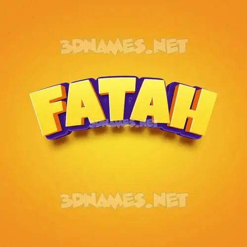 fatah in Orange Toon style - 3D name wallpaper