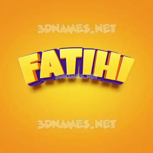 fatihi in Orange Toon style - 3D name wallpaper
