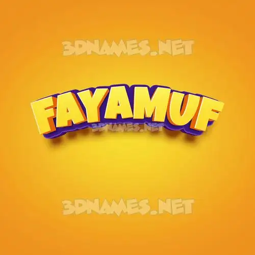 fayamuf in Orange Toon style - 3D name wallpaper fayamuf in Orange Toon style - 3D name wallpaper