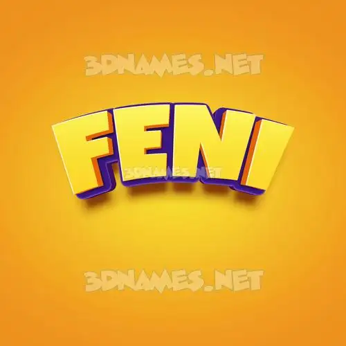 feni in Orange Toon style - 3D name wallpaper