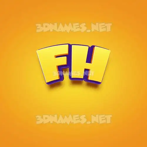 fh in Orange Toon style - 3D name wallpaper fh in Orange Toon style - 3D name wallpaper