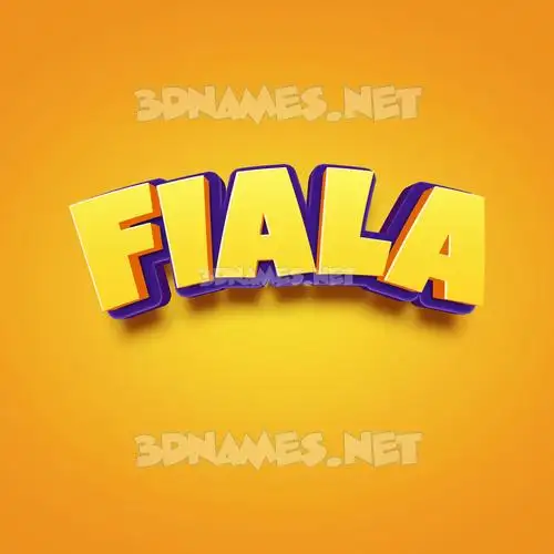 fiala in Orange Toon style - 3D name wallpaper