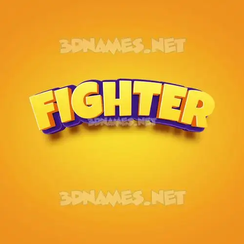 fighter in Orange Toon style - 3D name wallpaper