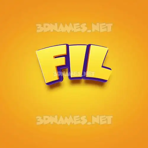 fil in Orange Toon style - 3D name wallpaper