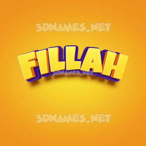 fillah in Orange Toon style - 3D name wallpaper fillah in Orange Toon style - 3D name wallpaper