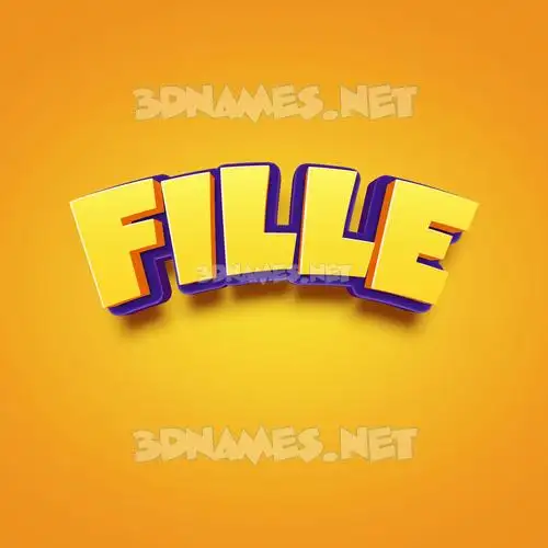 fille in Orange Toon style - 3D name wallpaper