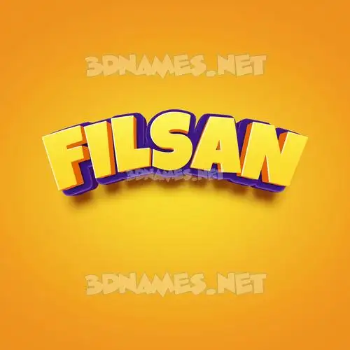 filsan in Orange Toon style - 3D name wallpaper
