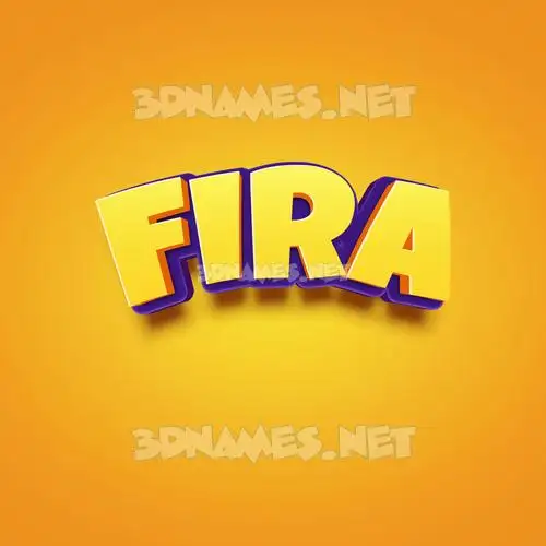 fira in Orange Toon style - 3D name wallpaper