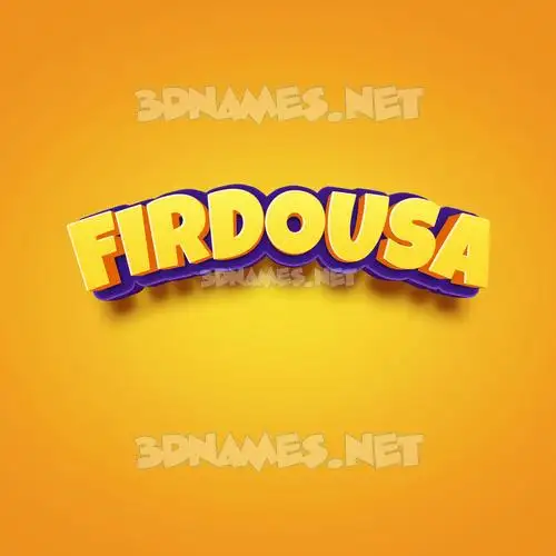 firdousa in Orange Toon style - 3D name wallpaper