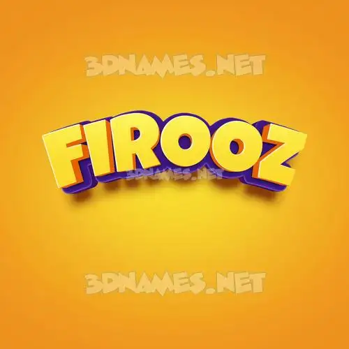 firooz in Orange Toon style - 3D name wallpaper