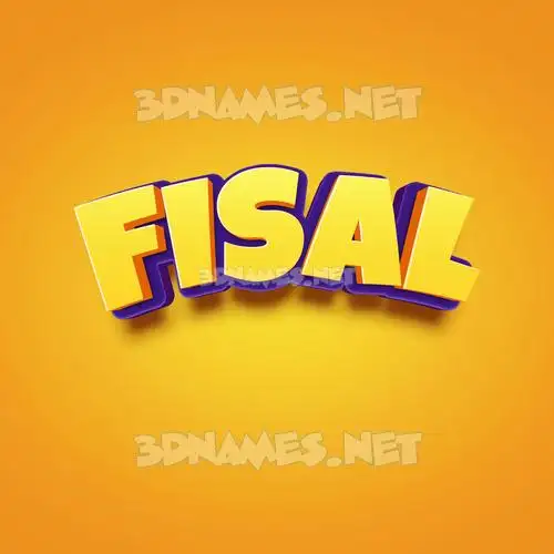 fisal in Orange Toon style - 3D name wallpaper