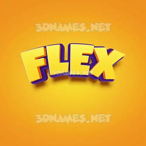 flex in Orange Toon style - 3D name wallpaper