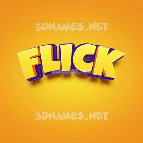 flick in Orange Toon style - 3D name wallpaper flick in Orange Toon style - 3D name wallpaper