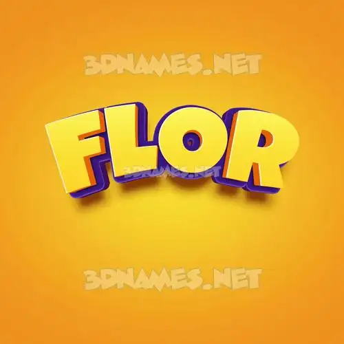 flor in Orange Toon style - 3D name wallpaper flor in Orange Toon style - 3D name wallpaper