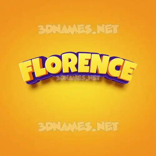 florence in Orange Toon style - 3D name wallpaper