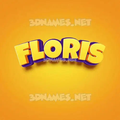 floris in Orange Toon style - 3D name wallpaper floris in Orange Toon style - 3D name wallpaper
