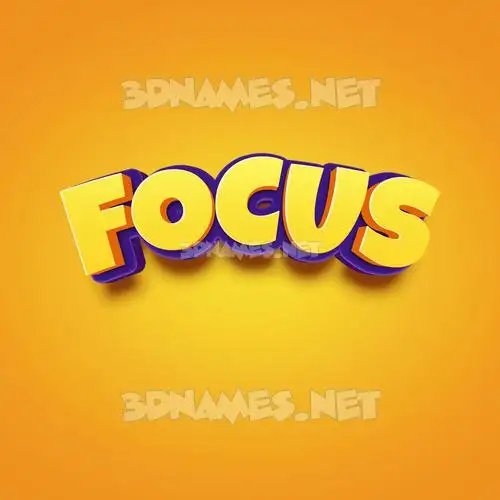 focus in Orange Toon style - 3D name wallpaper