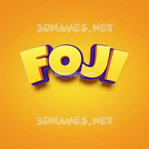 foji in Orange Toon style - 3D name wallpaper foji in Orange Toon style - 3D name wallpaper