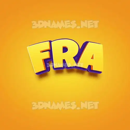 fra in Orange Toon style - 3D name wallpaper