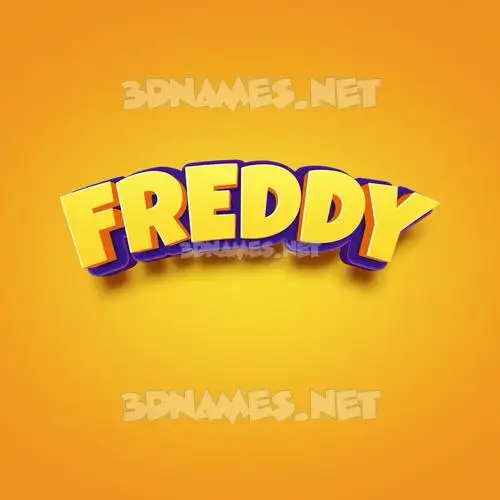 freddy in Orange Toon style - 3D name wallpaper freddy in Orange Toon style - 3D name wallpaper