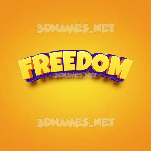 freedom in Orange Toon style - 3D name wallpaper freedom in Orange Toon style - 3D name wallpaper