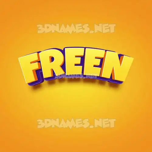 freen in Orange Toon style - 3D name wallpaper