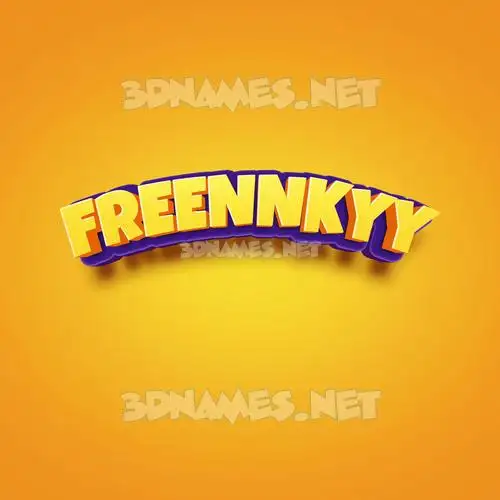 freennkyy in Orange Toon style - 3D name wallpaper freennkyy in Orange Toon style - 3D name wallpaper