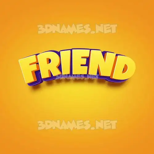 friend in Orange Toon style - 3D name wallpaper