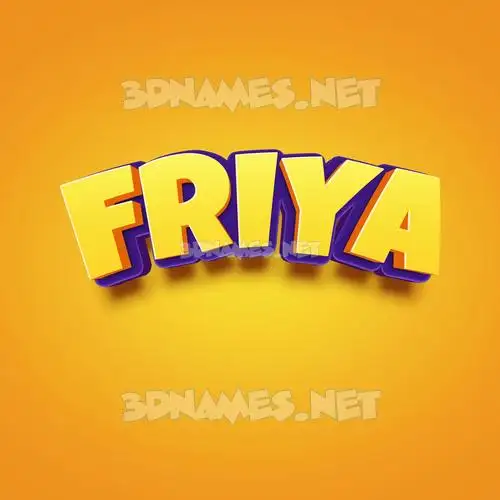 friya in Orange Toon style - 3D name wallpaper