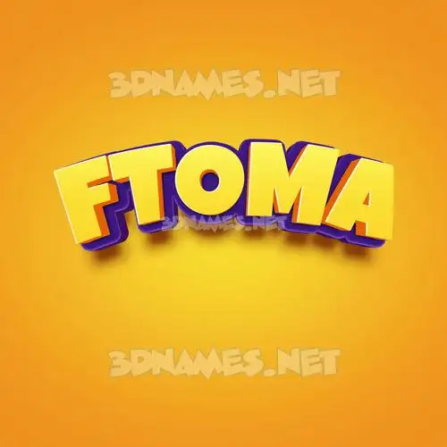 ftoma in Orange Toon style - 3D name wallpaper